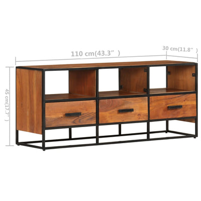 vidaXL TV Cabinet 110x30x45 cm Solid Acacia Wood