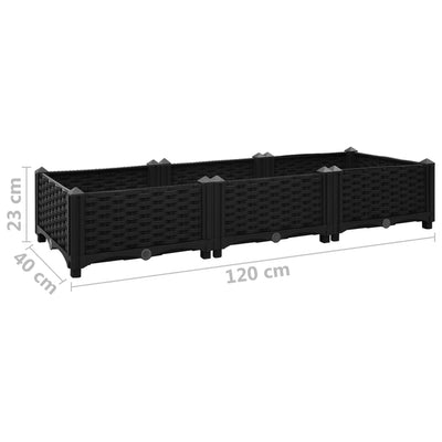 vidaXL Raised Bed 120x40x38 cm Polypropylene