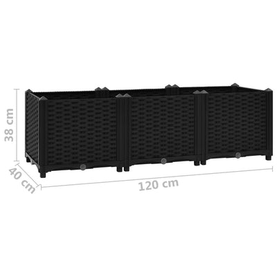 vidaXL Raised Bed 120x40x38 cm Polypropylene