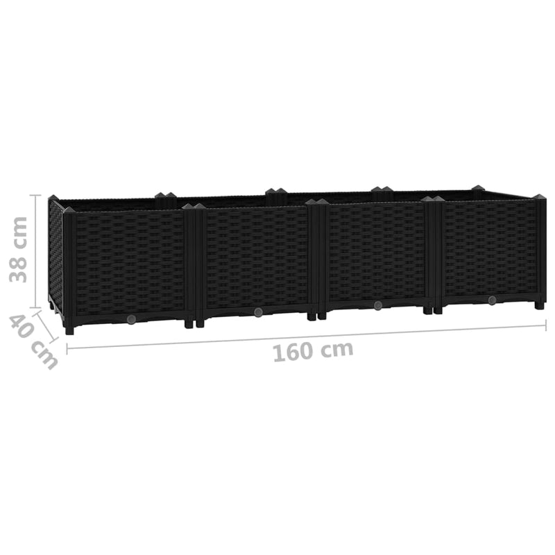 vidaXL Raised Bed 120x40x38 cm Polypropylene