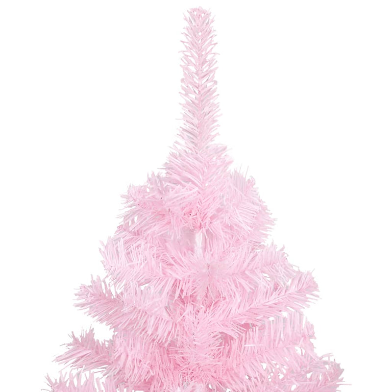 vidaXL Artificial Pre-lit Christmas Tree with Stand Pink 210 cm PVC