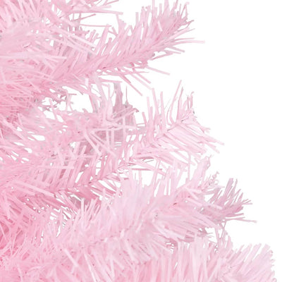 vidaXL Artificial Pre-lit Christmas Tree with Stand Pink 210 cm PVC