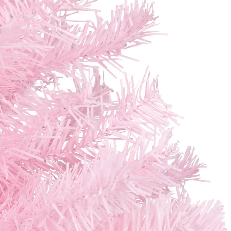 vidaXL Artificial Pre-lit Christmas Tree with Stand Pink 210 cm PVC