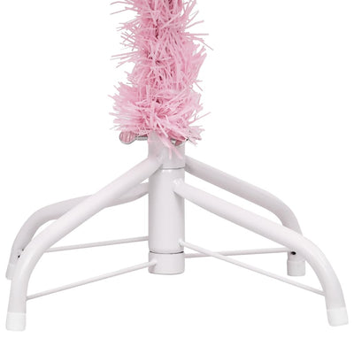 vidaXL Artificial Pre-lit Christmas Tree with Stand Pink 210 cm PVC