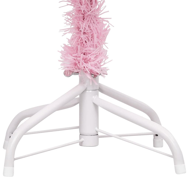 vidaXL Artificial Pre-lit Christmas Tree with Stand Pink 210 cm PVC