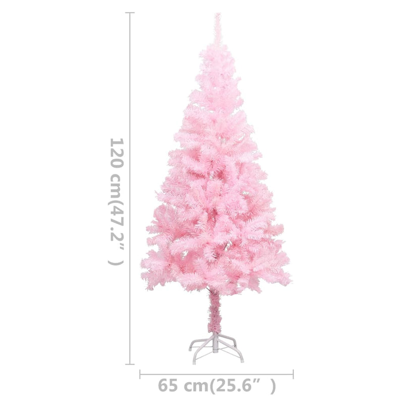 vidaXL Artificial Pre-lit Christmas Tree with Stand Pink 210 cm PVC
