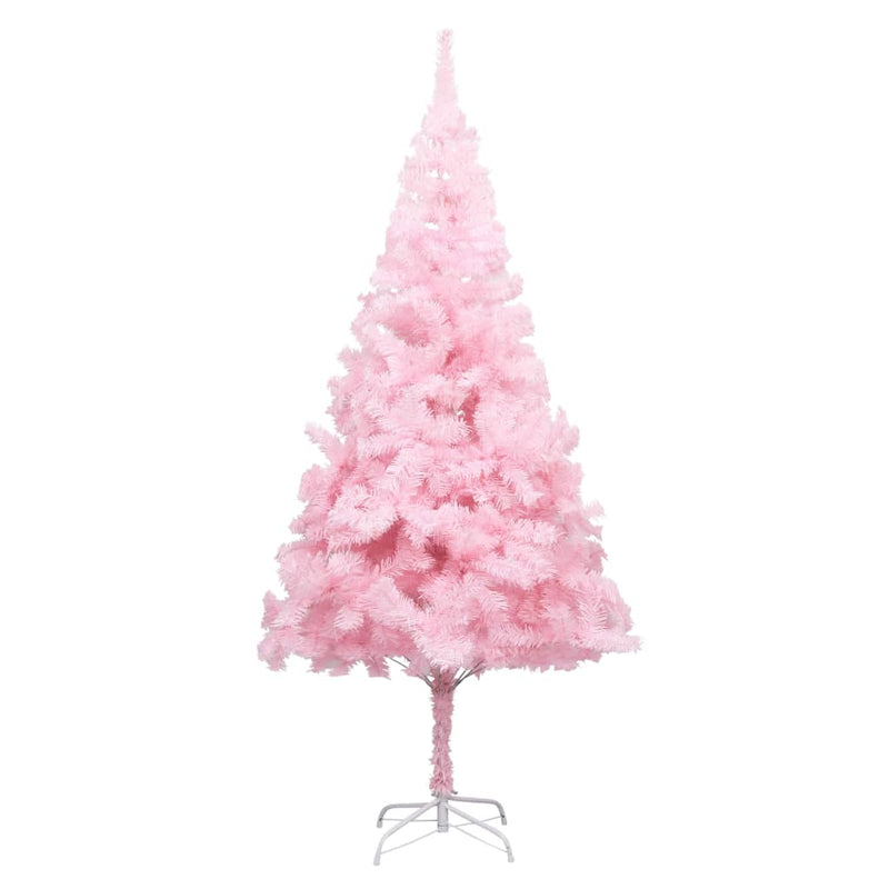 vidaXL Artificial Pre-lit Christmas Tree with Stand Pink 210 cm PVC