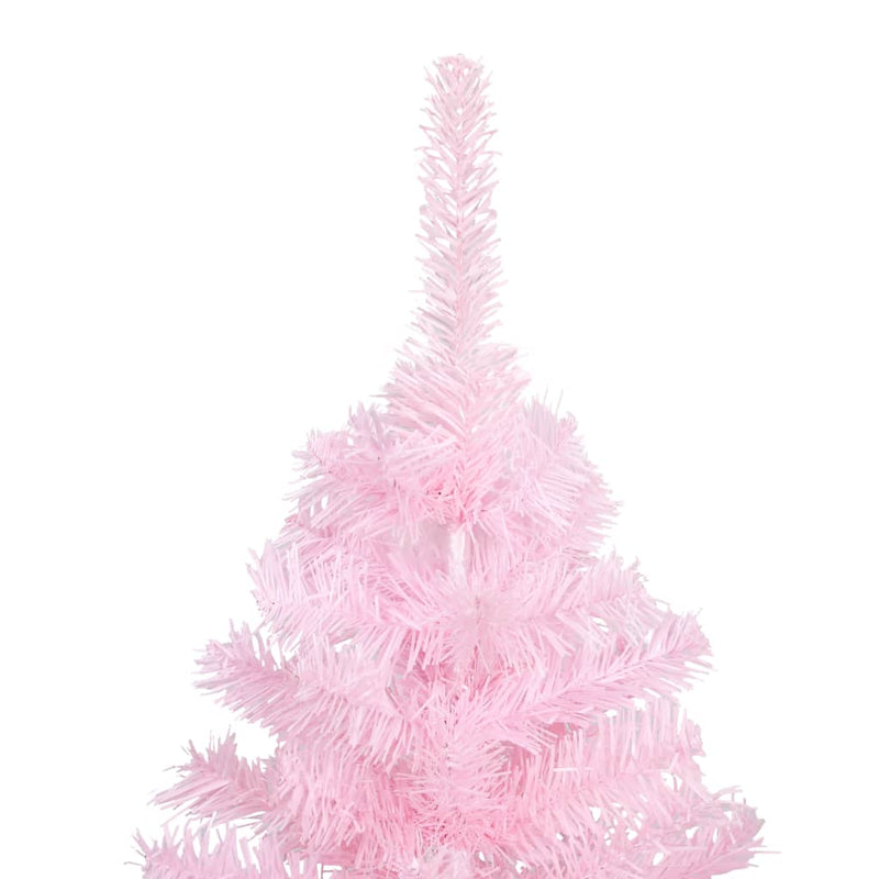 vidaXL Artificial Pre-lit Christmas Tree with Stand Pink 210 cm PVC