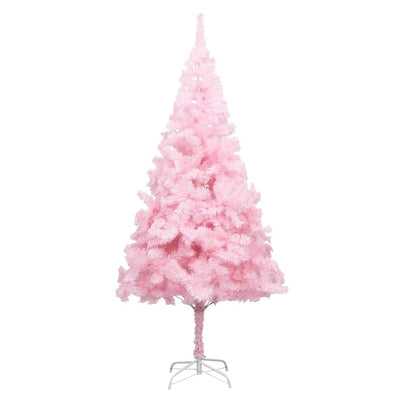 vidaXL Artificial Pre-lit Christmas Tree with Stand Pink 210 cm PVC
