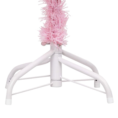 vidaXL Artificial Pre-lit Christmas Tree with Stand Pink 210 cm PVC