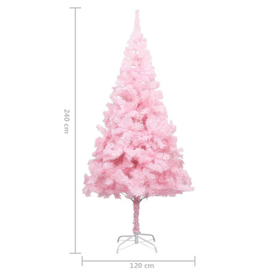 vidaXL Artificial Pre-lit Christmas Tree with Stand Pink 210 cm PVC