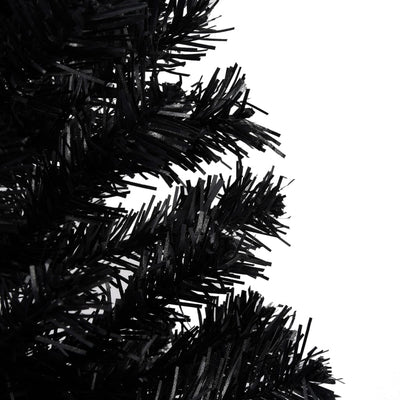 vidaXL Artificial Pre-lit Christmas Tree with Stand Black 240 cm PVC