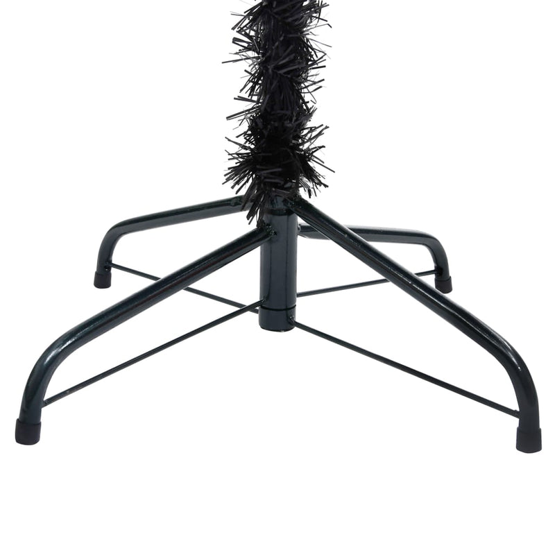 vidaXL Artificial Pre-lit Christmas Tree with Stand Black 240 cm PVC