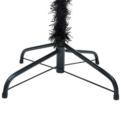 vidaXL Artificial Pre-lit Christmas Tree with Stand Black 240 cm PVC