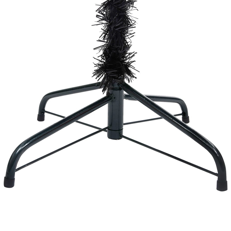 vidaXL Artificial Pre-lit Christmas Tree with Stand Black 240 cm PVC