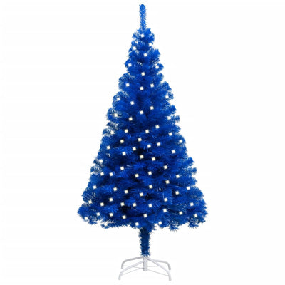 vidaXL Artificial Pre-lit Christmas Tree with Stand Blue 210 cm PVC