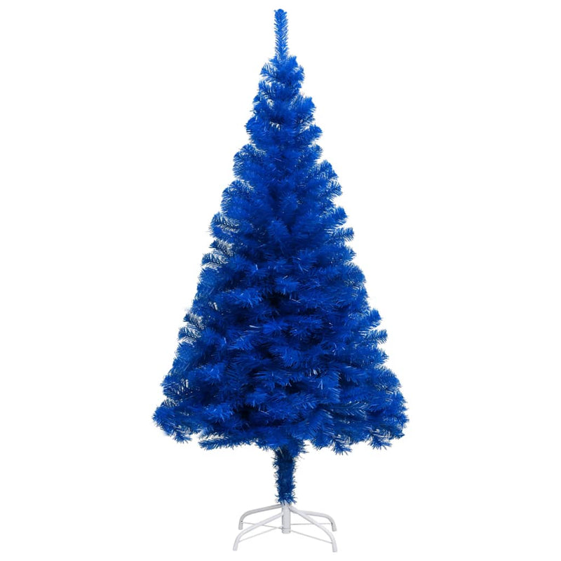 vidaXL Artificial Pre-lit Christmas Tree with Stand Blue 210 cm PVC