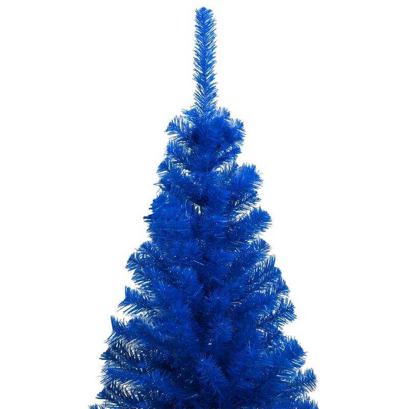 vidaXL Artificial Pre-lit Christmas Tree with Stand Blue 210 cm PVC