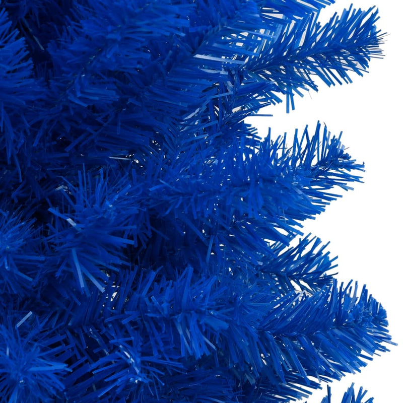 vidaXL Artificial Pre-lit Christmas Tree with Stand Blue 210 cm PVC