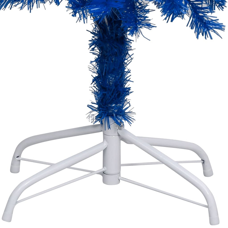 vidaXL Artificial Pre-lit Christmas Tree with Stand Blue 210 cm PVC