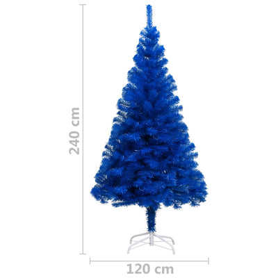 vidaXL Artificial Pre-lit Christmas Tree with Stand Blue 210 cm PVC