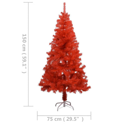 vidaXL Artificial Pre-lit Christmas Tree with Stand Red 180 cm PVC