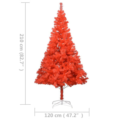 vidaXL Artificial Pre-lit Christmas Tree with Stand Red 180 cm PVC