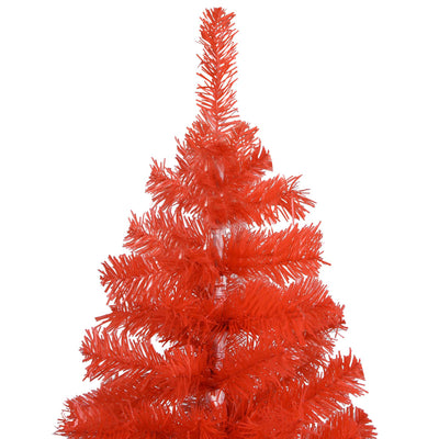 vidaXL Artificial Pre-lit Christmas Tree with Stand Red 180 cm PVC