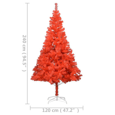 vidaXL Artificial Pre-lit Christmas Tree with Stand Red 180 cm PVC