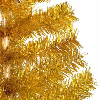 vidaXL Artificial Pre-lit Christmas Tree with Stand Gold 120 cm PET