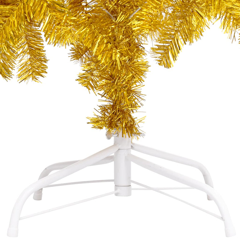 vidaXL Artificial Pre-lit Christmas Tree with Stand Gold 120 cm PET