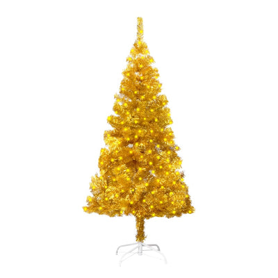 vidaXL Artificial Pre-lit Christmas Tree with Stand Gold 120 cm PET