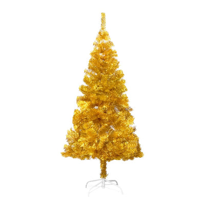vidaXL Artificial Pre-lit Christmas Tree with Stand Gold 120 cm PET