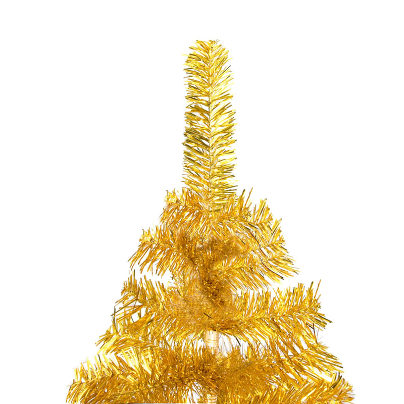vidaXL Artificial Pre-lit Christmas Tree with Stand Gold 120 cm PET