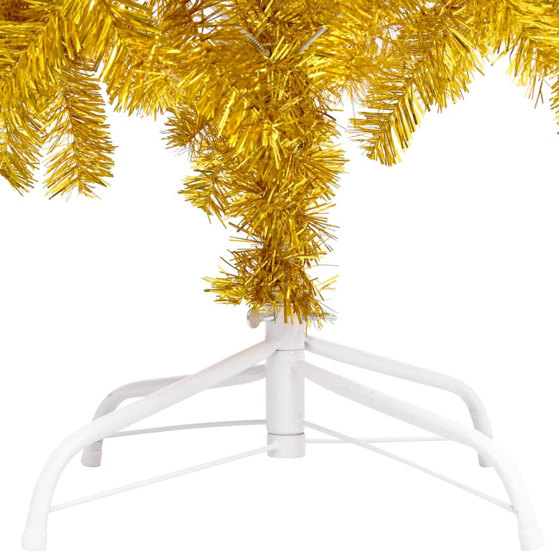 vidaXL Artificial Pre-lit Christmas Tree with Stand Gold 120 cm PET