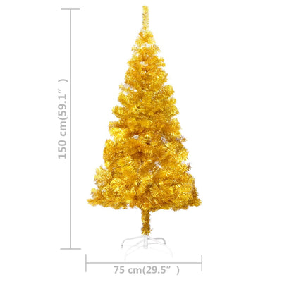 vidaXL Artificial Pre-lit Christmas Tree with Stand Gold 120 cm PET