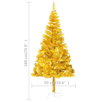 vidaXL Artificial Pre-lit Christmas Tree with Stand Gold 120 cm PET