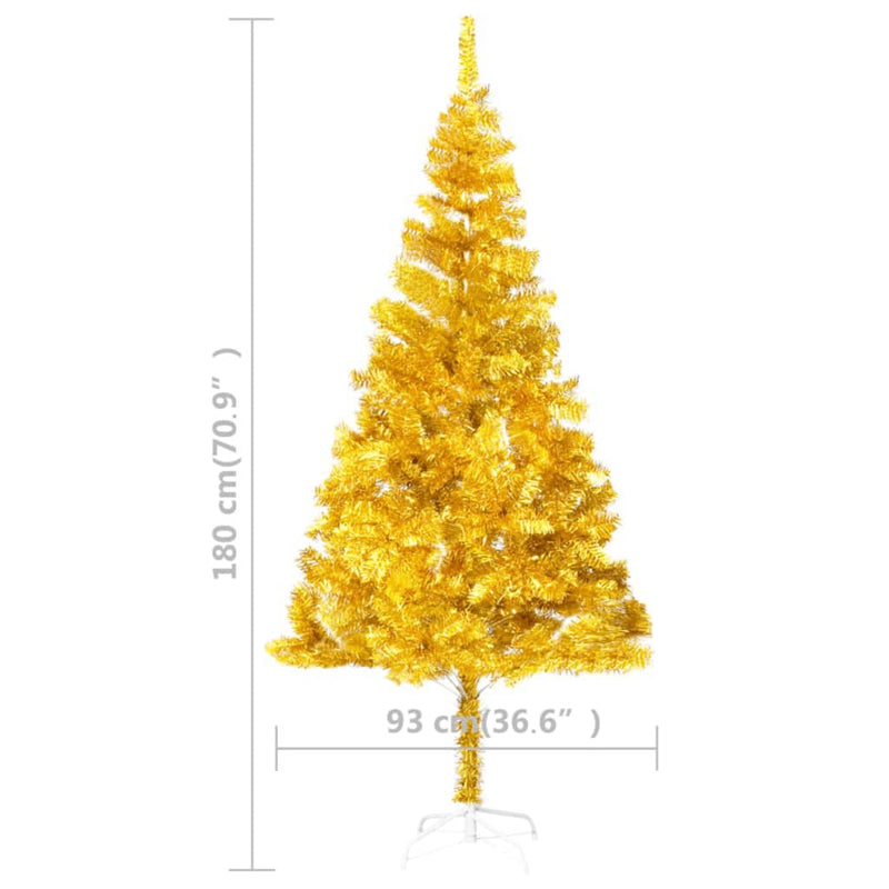 vidaXL Artificial Pre-lit Christmas Tree with Stand Gold 120 cm PET