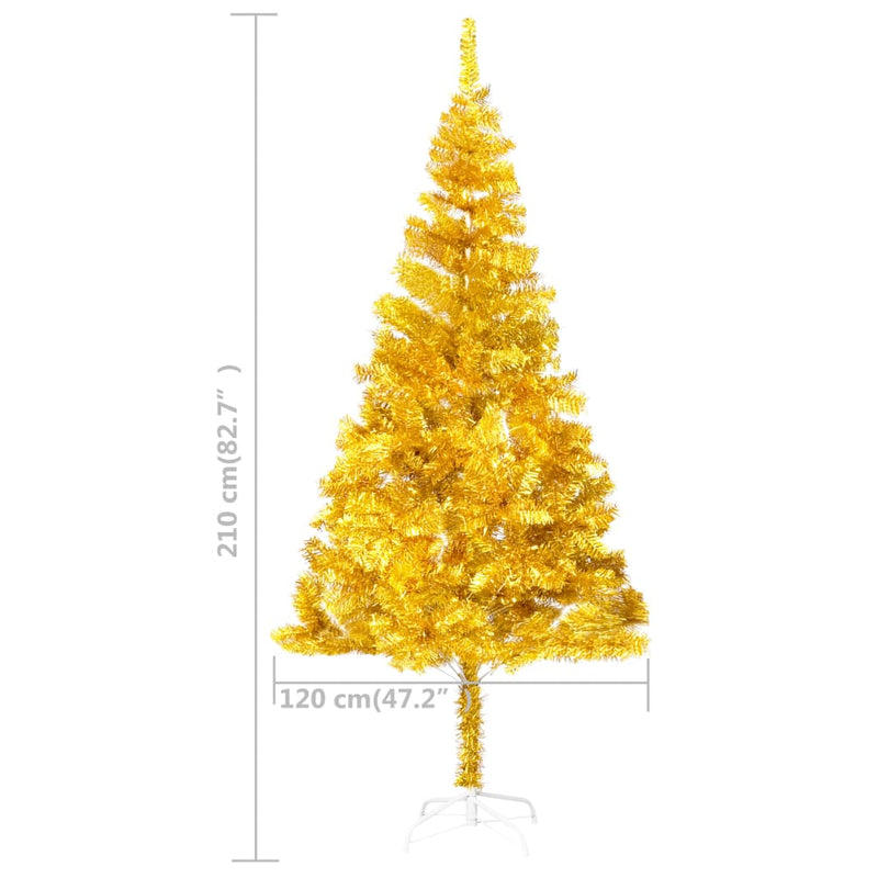 vidaXL Artificial Pre-lit Christmas Tree with Stand Gold 120 cm PET
