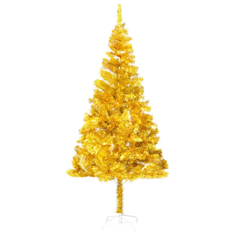 vidaXL Artificial Pre-lit Christmas Tree with Stand Gold 120 cm PET