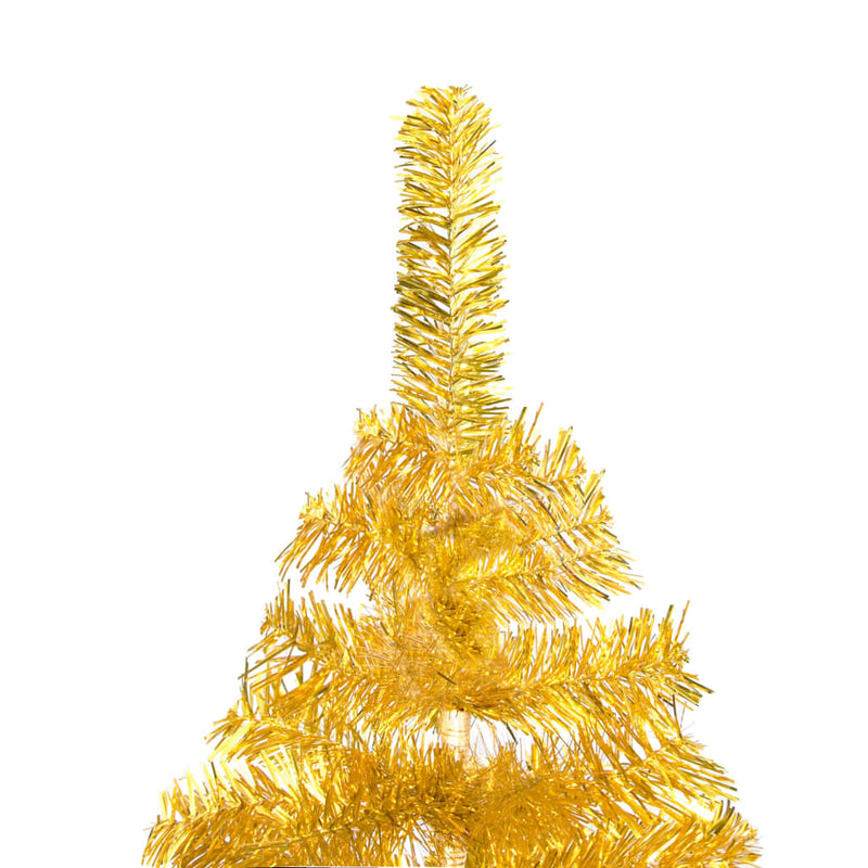 vidaXL Artificial Pre-lit Christmas Tree with Stand Gold 120 cm PET
