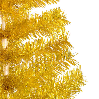 vidaXL Artificial Pre-lit Christmas Tree with Stand Gold 120 cm PET