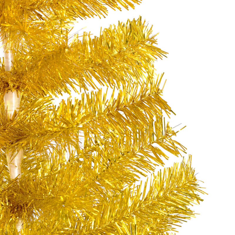 vidaXL Artificial Pre-lit Christmas Tree with Stand Gold 120 cm PET