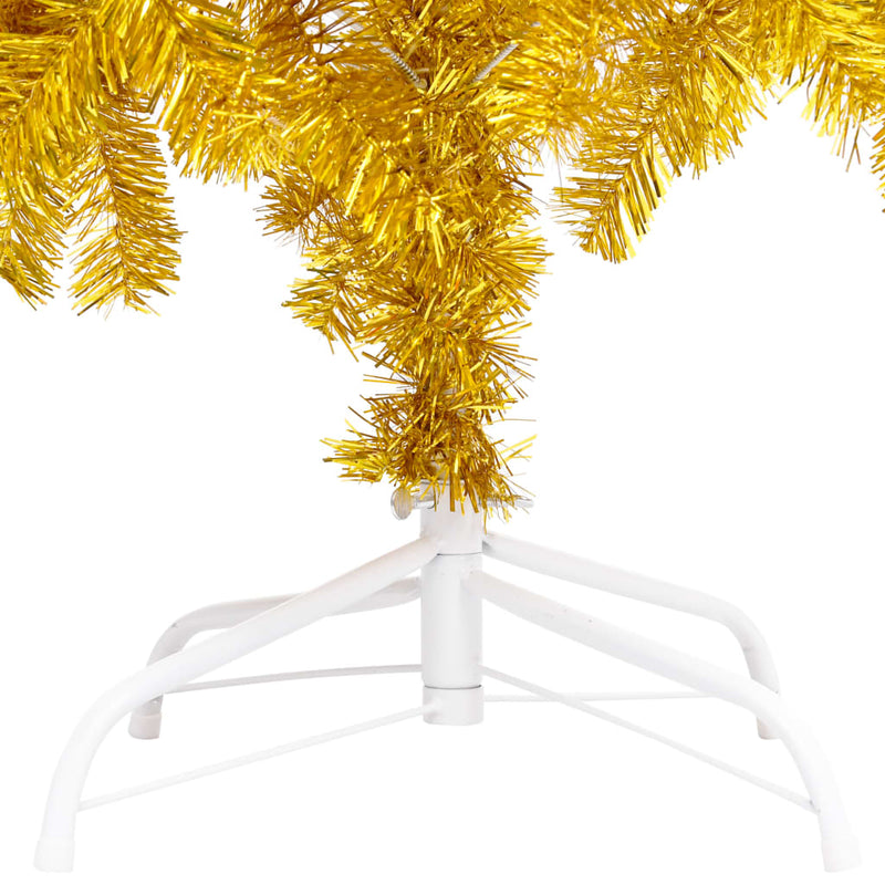 vidaXL Artificial Pre-lit Christmas Tree with Stand Gold 120 cm PET