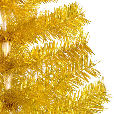 vidaXL Artificial Pre-lit Christmas Tree with Stand Gold 120 cm PET