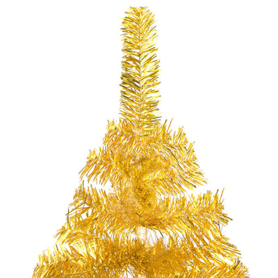 vidaXL Artificial Pre-lit Christmas Tree with Stand Gold 120 cm PET