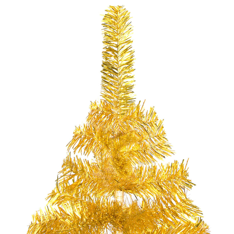 vidaXL Artificial Pre-lit Christmas Tree with Stand Gold 120 cm PET