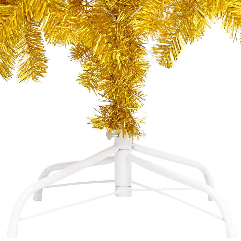 vidaXL Artificial Pre-lit Christmas Tree with Stand Gold 120 cm PET