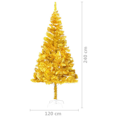 vidaXL Artificial Pre-lit Christmas Tree with Stand Gold 120 cm PET