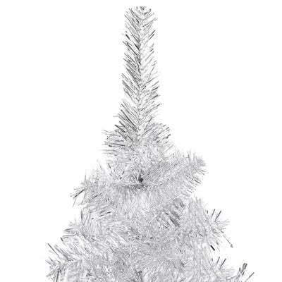 vidaXL Artificial Pre-lit Christmas Tree with Stand Silver 240 cm PET